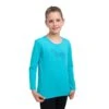 Cavalliera Women's Blue Horse Long Sleeve Cotton Top - Turquoise