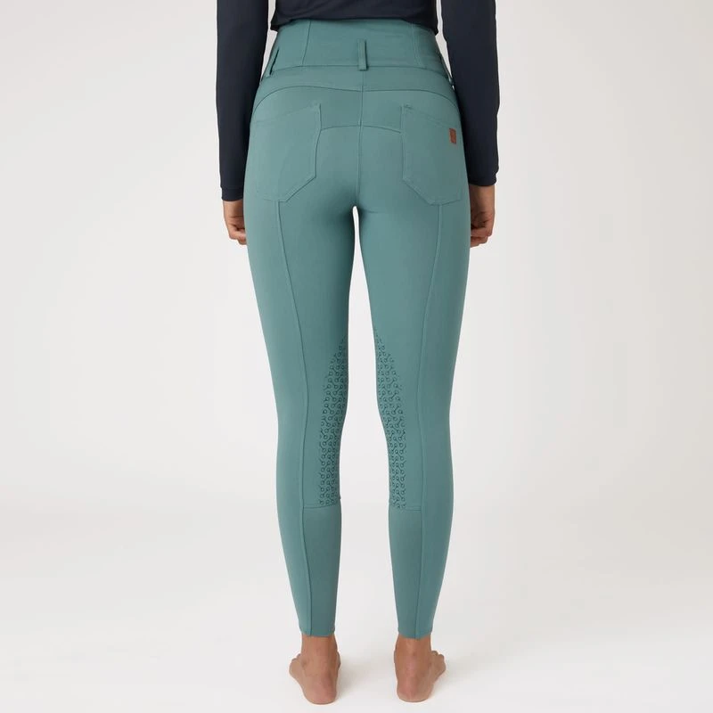 Horze Women's Tara High Waist Silicone Knee Patch Breeches - Arctic Blue 2 Horze Women's Tara High Waist Silicone Knee Patch Breeches - Arctic Blue - Image 2