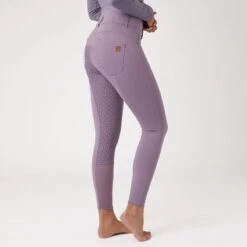 Horze Women's Tara Full Seat Breeches - Grey Ridge Purple -Kensington Shop 563478 800 800
