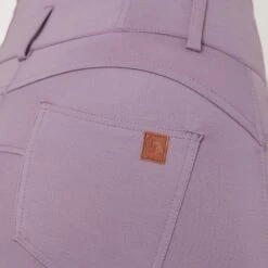 Horze Women's Tara High Waist Silicone Knee Patch Breeches - Grey Ridge Purple -Kensington Shop 563572 800 800