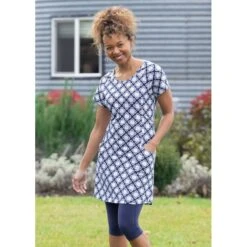 EQL Women's Everyday Tunic Dress - Indigo Tiles -Kensington Shop 566143 800 800