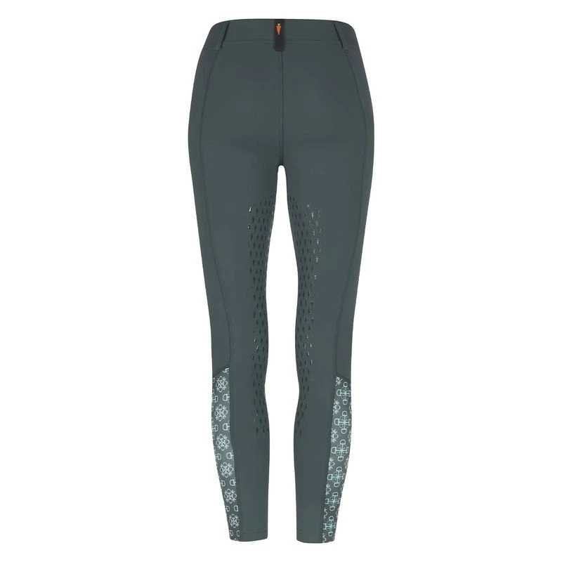 Kerrits Kids' Thermo Tech Printed Tights - Spruce/Spruce Bit Of Frost 2 Kerrits Kids' Thermo Tech Printed Tights - Spruce/Spruce Bit Of Frost - Image 2