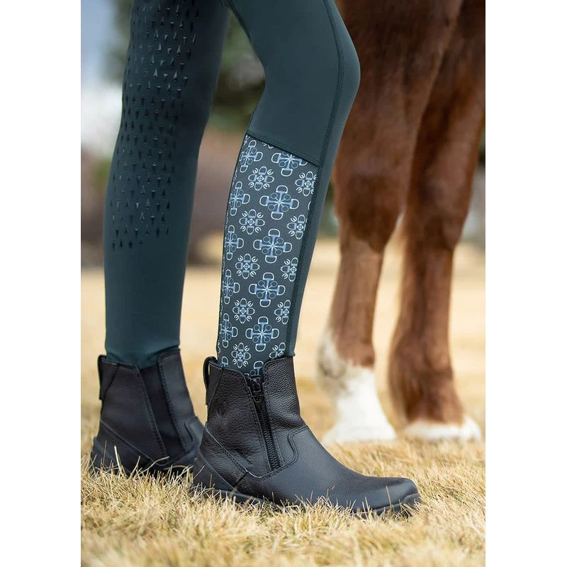 Kerrits Kids' Thermo Tech Printed Tights - Spruce/Spruce Bit Of Frost 3 Kerrits Kids' Thermo Tech Printed Tights - Spruce/Spruce Bit Of Frost - Image 3