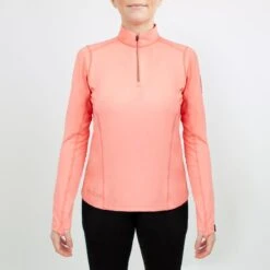 Irideon Women's Thermaluxe 1/4 Zip Top - Salmon