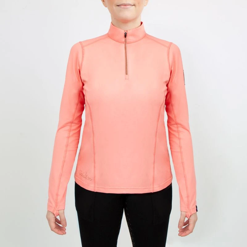 Irideon Women's Thermaluxe 1/4 Zip Top - Salmon 1 Irideon Women's Thermaluxe 1/4 Zip Top - Salmon