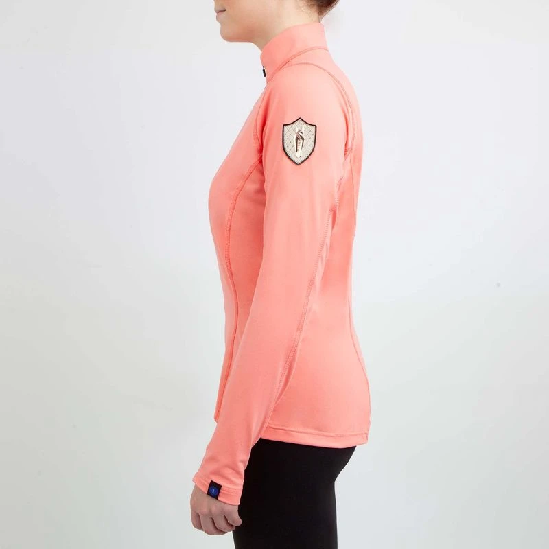Irideon Women's Thermaluxe 1/4 Zip Top - Salmon 2 Irideon Women's Thermaluxe 1/4 Zip Top - Salmon - Image 2