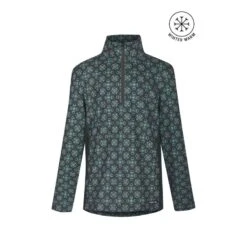 Kerrits Kids' Up Tempo Fleece Tech Top - Spruce Bit Of Frost