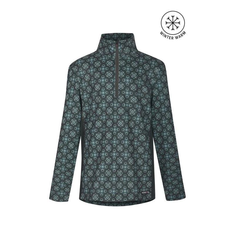 Kerrits Kids' Up Tempo Fleece Tech Top - Spruce Bit Of Frost 1 Kerrits Kids' Up Tempo Fleece Tech Top - Spruce Bit Of Frost