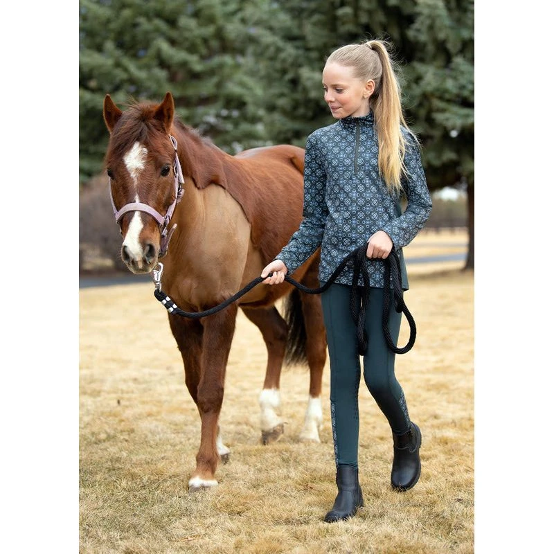 Kerrits Kids' Up Tempo Fleece Tech Top - Spruce Bit Of Frost 2 Kerrits Kids' Up Tempo Fleece Tech Top - Spruce Bit Of Frost - Image 2