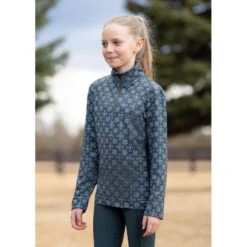 Kerrits Kids' Up Tempo Fleece Tech Top - Spruce Bit Of Frost 5 Kerrits Kids' Up Tempo Fleece Tech Top - Spruce Bit Of Frost -Kensington Shop 574883 800 800