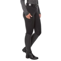 Kerrits Women's Power Stretch Knee Patch Pocket Tights - Black -Kensington Shop 577719 800 800