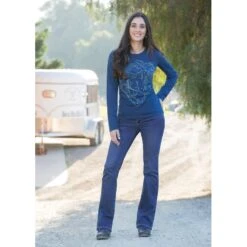 EQL Women's Windy Horse Long Sleeve T-Shirt - Admiral -Kensington Shop 581803 800 800