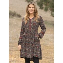 EQL Women's Ecovero Boheme Tunic Dress - Cinnabar Enchanted Garden -Kensington Shop 582304 800 800