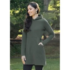 EQL Women's Weekender Fleece Hoodie Dress - Spruce -Kensington Shop 582356 800 800