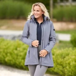 Horze Women's Freya Long Softshell Jacket - Steel Grey -Kensington Shop 583945 800 800