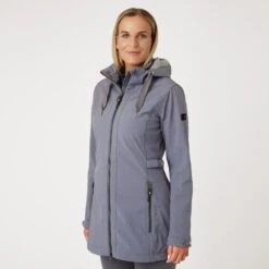Horze Women's Freya Long Softshell Jacket - Steel Grey -Kensington Shop 583948 800 800
