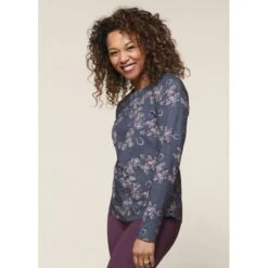 EQL Women's Organic Cotton Printed Long Sleeve Top - Admiral Lucky Floral -Kensington Shop 584603 800 800