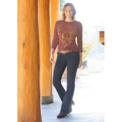 EQL Women's In Motion Bootcut Jean - Dark Rinse -Kensington Shop 584978 800 800