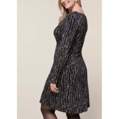 EQL Women's Inspired Scoop Neck Long Sleeve Dress - Black Horseshoe Branches -Kensington Shop 585358 800 800