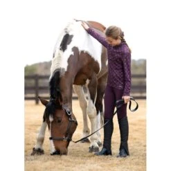 Kerrits Kids' Power Stretch Knee Patch Pocket Tights - Raisin -Kensington Shop 585694 800 800