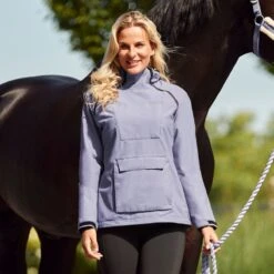 Horze Women's Ayla Waterproof Shell Riding Jacket - Grey Ridge Purple -Kensington Shop 586370 800 800