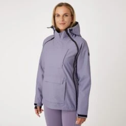 Horze Women's Ayla Waterproof Shell Riding Jacket - Grey Ridge Purple -Kensington Shop 586372 800 800