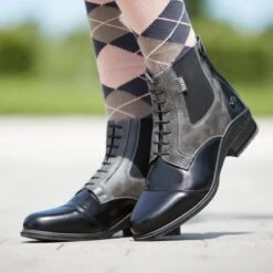 Horze Women's Kilkenny Two-Toned Paddock Boots - Black/Grey 7 Horze Women's Kilkenny Two-Toned Paddock Boots - Black/Grey -Kensington Shop 586643 800 800