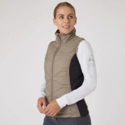 Horze Women's Belle Hybrid Vest - Weathered Teak/Dark Navy -Kensington Shop 590666 800 800