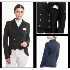 Fair Play Women's Elizabeth Comfimesh Short Tail Coat - Navy -Kensington Shop 592801 800 800