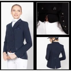 Fair Play Women's Lexim RoseGold Dressage Short Tailcoat - Black -Kensington Shop 593292 800 800