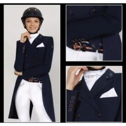 Fair Play Women's Dorothee Rose Gold Shadbelly Coat - Black -Kensington Shop 593902 800 800