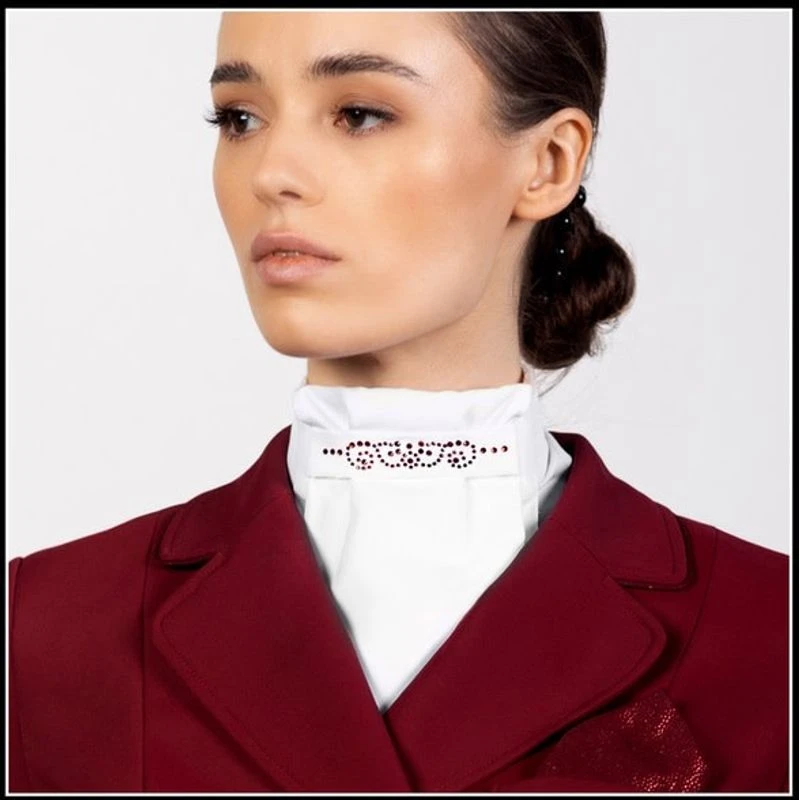 Fair Play Andrea Ready Tied Stock Tie - White/Navy 2 Fair Play Andrea Ready Tied Stock Tie - White/Navy - Image 2