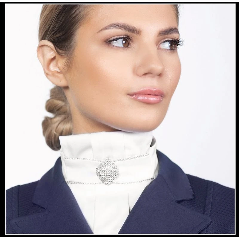 Fair Play Madame Ready Tied Stock Tie - White 2 Fair Play Madame Ready Tied Stock Tie - White - Image 2