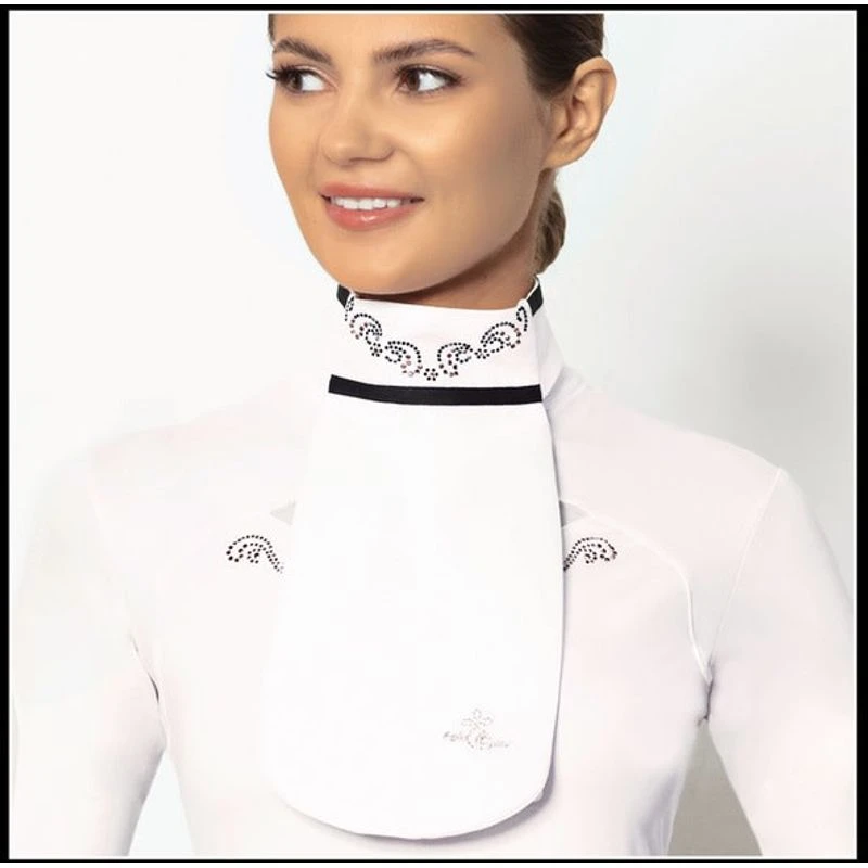 Fair Play Lea Ready Tied Stock Tie - Rose Gold/Navy 2 Fair Play Lea Ready Tied Stock Tie - Rose Gold/Navy - Image 2