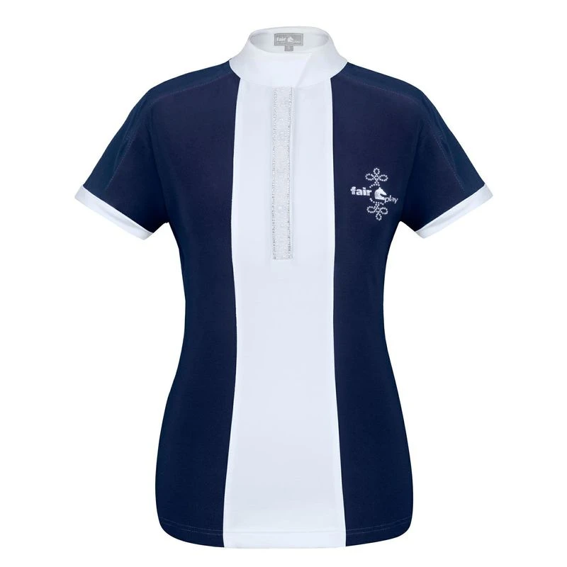 Fair Play Women's Claire Pearl Short Sleeve Competition Shirt - Navy/White 1 Fair Play Women's Claire Pearl Short Sleeve Competition Shirt - Navy/White