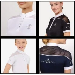 Fair Play Women's Letizia Short Sleeve Competition Shirt - Black -Kensington Shop 594792 800 800