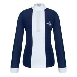 Fair Play Women's Claire Pearl Long Sleeve Competition Shirt - Navy/White