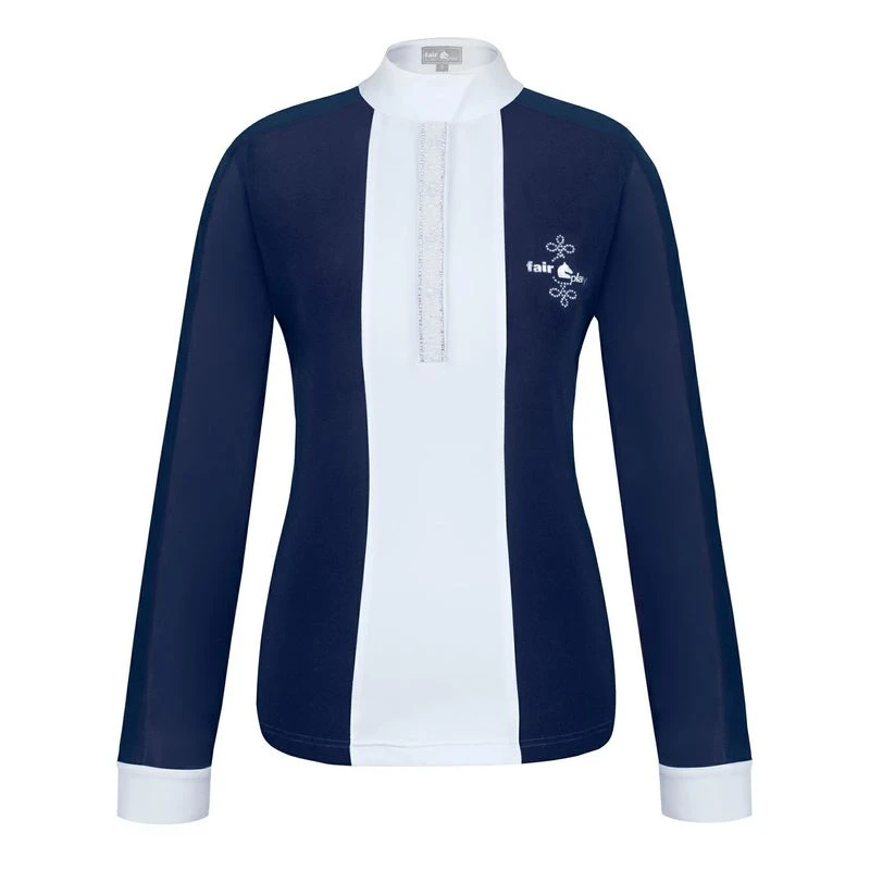 Fair Play Women's Claire Pearl Long Sleeve Competition Shirt - Navy/White 1 Fair Play Women's Claire Pearl Long Sleeve Competition Shirt - Navy/White