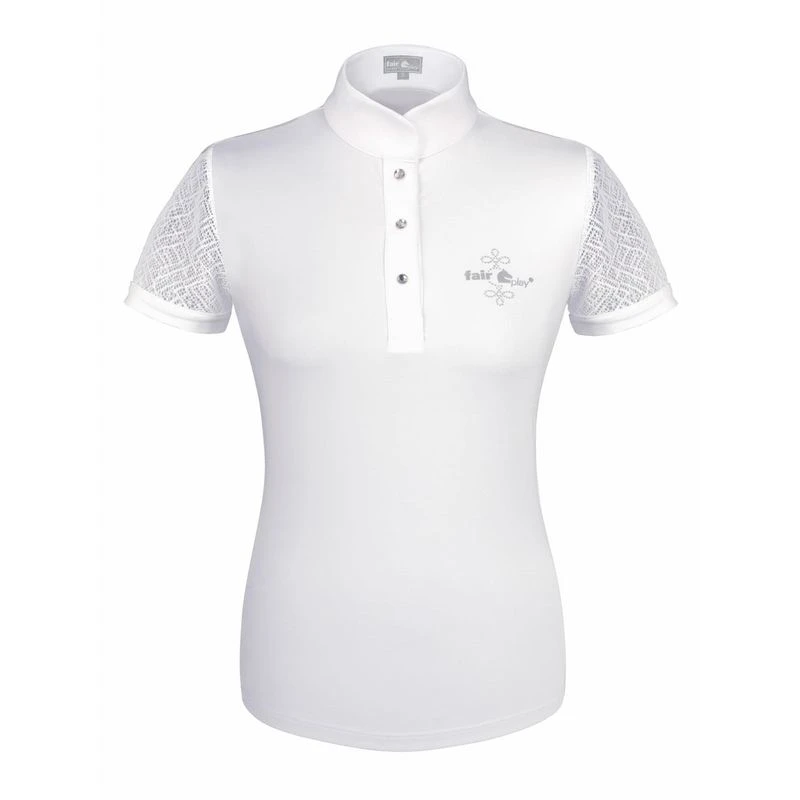 Fair Play Women's Cecile Short Sleeve Competition Shirt - White 1 Fair Play Women's Cecile Short Sleeve Competition Shirt - White