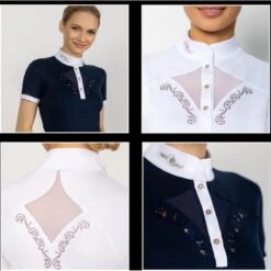 Fair Play Women's Cathrine Rose Gold Short Sleeve Competition Shirt - White -Kensington Shop 595542 800 800