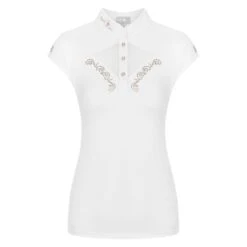 Fair Play Women's Cathrine Rose Gold Sleeveless Competion Shirt - White
