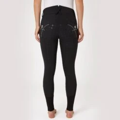 Horze Women's Queenie Silicone Full Seat Breeches W/Crystals - Black -Kensington Shop 599927 800 800