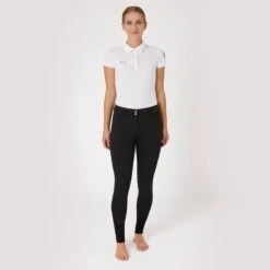 Horze Women's Queenie Silicone Full Seat Breeches W/Crystals - Black -Kensington Shop 599928 800 800