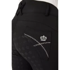 Horze Women's Queenie Silicone Full Seat Breeches W/Crystals - Black -Kensington Shop 599929 800 800