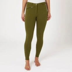 Horze Women's Active Full Seat Breeches - Dark Olive -Kensington Shop 600809 800 800
