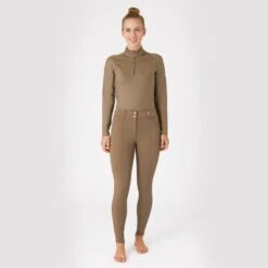 B Vertigo Women's Davina Knee Patch Breeches - Shiitake Beige -Kensington Shop 601024 800 800