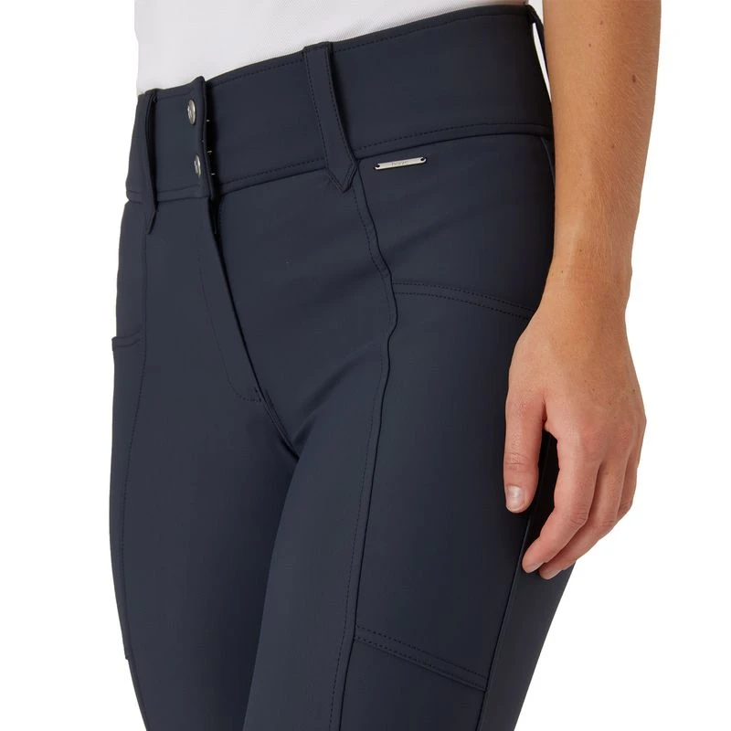 Horze Women's Indira Knee Patch Breeches - Inkwell Navy 2 Horze Women's Indira Knee Patch Breeches - Inkwell Navy - Image 2