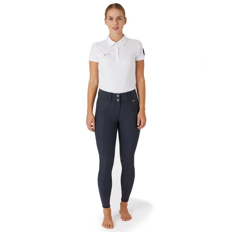 Horze Women's Indira Knee Patch Breeches - Inkwell Navy 4 Horze Women's Indira Knee Patch Breeches - Inkwell Navy - Image 4