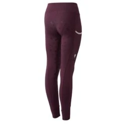 Horze Kids' Morgan Full Seat Riding Tights - Fig Purple