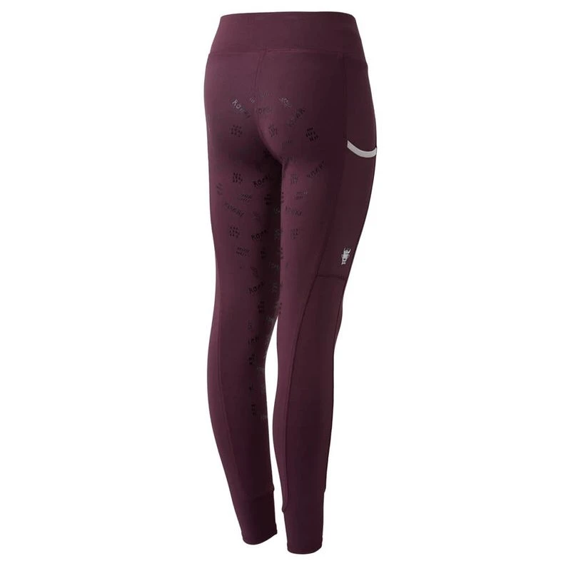Horze Kids' Morgan Full Seat Riding Tights - Fig Purple 1 Horze Kids' Morgan Full Seat Riding Tights - Fig Purple